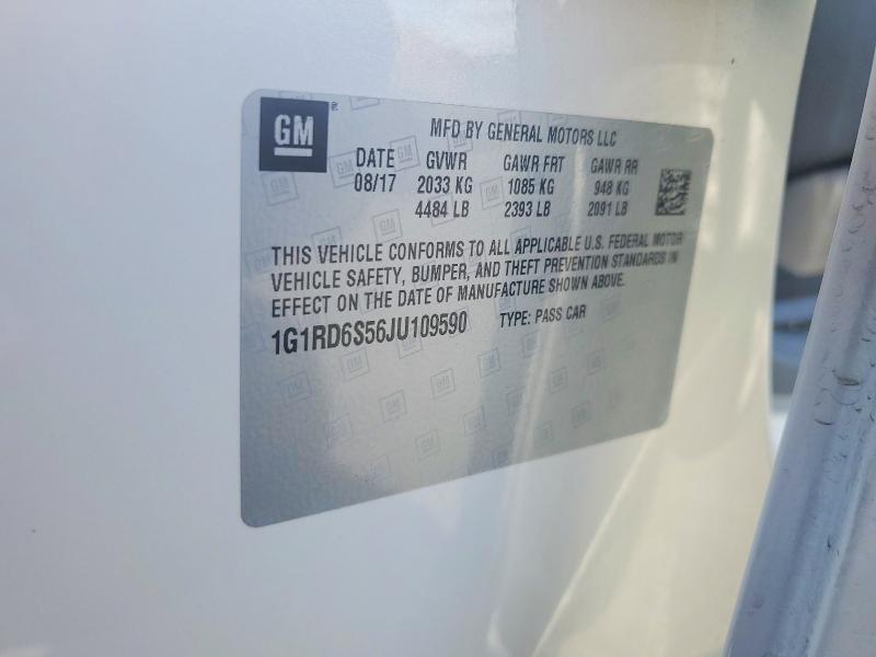 54995796 :رقم المزاد ، 1G1RD6S56JU109590 vin ، 2018 Chevrolet Volt مزاد بيع