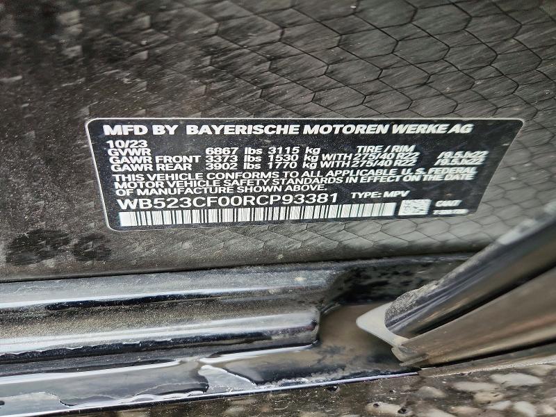 Aukcja sprzedaży 2024 Bmw Ix, vin: WB523CF00RCP93381, numer aukcji: 52540406