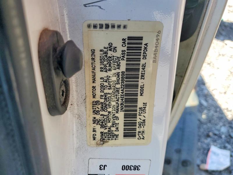2010 Toyota Corolla მანქანა იყიდება აუქციონზე, vin: 1NXBU4EE4AZ238898, აუქციონის ნომერი: 52193666