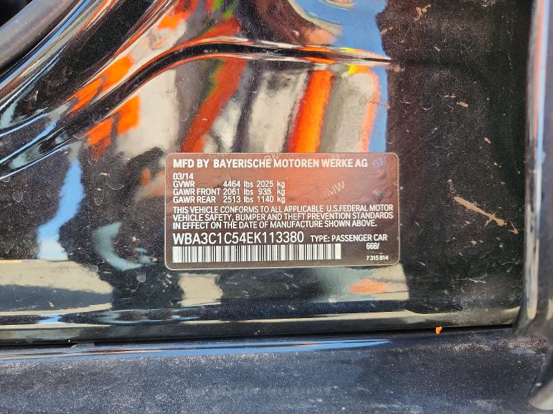 53988226 :رقم المزاد ، WBA3C1C54EK113380 vin ، 2014 Bmw 328 مزاد بيع