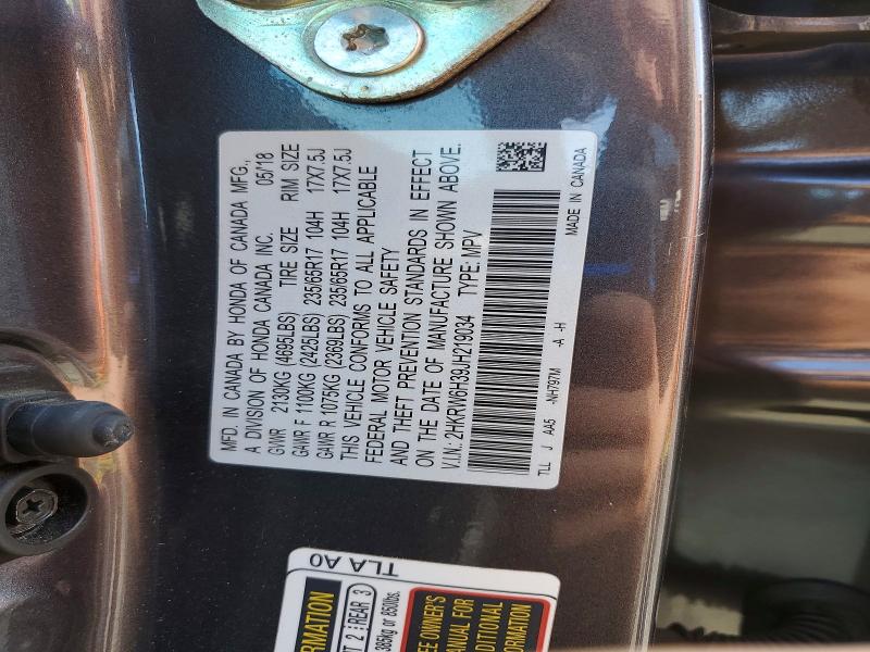 53692646 :رقم المزاد ، 2HKRW6H39JH219034 vin ، 2018 Honda Cr-v مزاد بيع