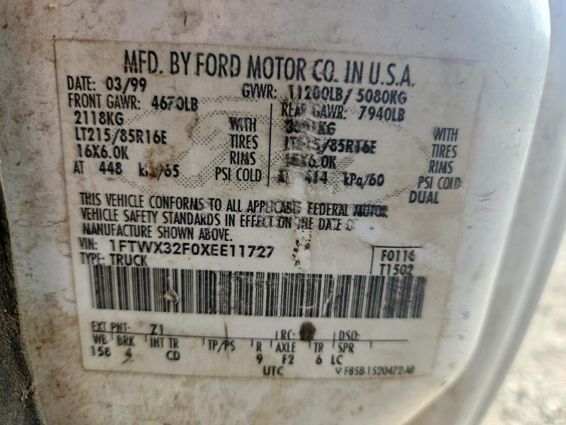 Продажа на аукционе авто 1999 Ford F350, vin: 1FTWX32F0XEE11727, номер лота: 54106396