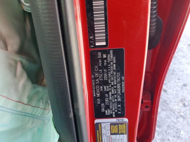 2024 Kia Forte მანქანა იყიდება აუქციონზე, vin: 3KPF24AD8RE790701, აუქციონის ნომერი: 54772526
