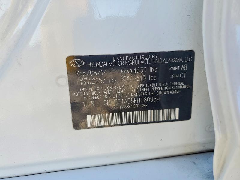 52590726 :رقم المزاد ، 5NPE34AB5FH080959 vin ، 2015 Hyundai Sonata مزاد بيع