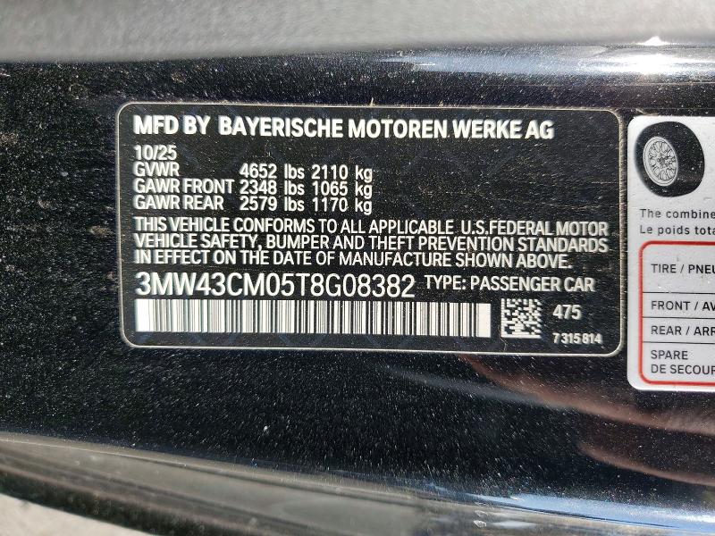 52421656 :رقم المزاد ، 3MW43CM05T8G08382 vin ، 2026 Bmw M240i مزاد بيع