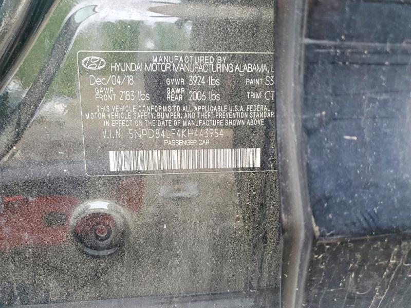 52524756 :رقم المزاد ، 5NPD84LF4KH443954 vin ، 2019 Hyundai Elantra مزاد بيع