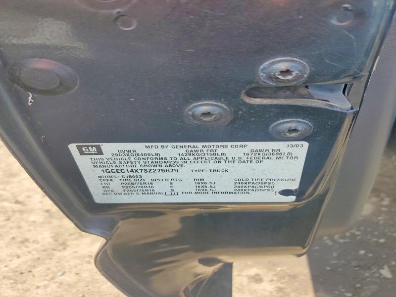 Aukcja sprzedaży 2003 Chevrolet Silverado, vin: 1GCEC14X73Z275679, numer aukcji: 54284166