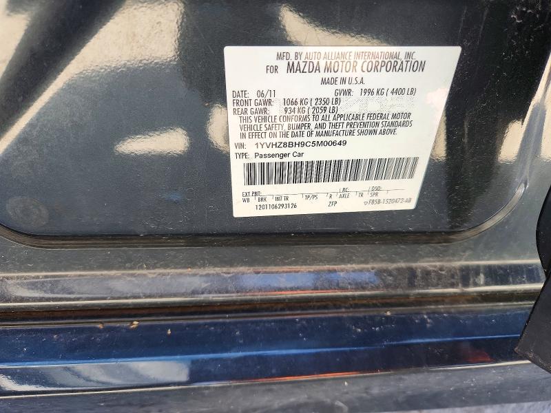 Aukcja sprzedaży 2012 Mazda 6, vin: 1YVHZ8BH9C5M00649, numer aukcji: 53442656
