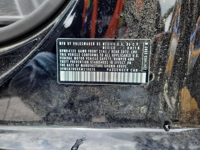 2019 Volkswagen Jetta მანქანა იყიდება აუქციონზე, vin: 3VWCB7BUXKM210070, აუქციონის ნომერი: 51755896
