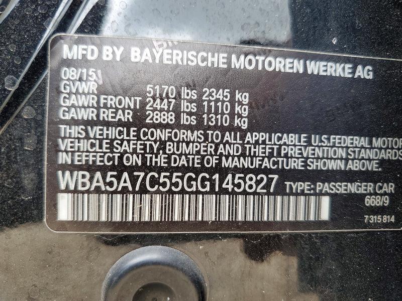 Aukcja sprzedaży 2016 Bmw 528, vin: WBA5A7C55GG145827, numer aukcji: 53990866