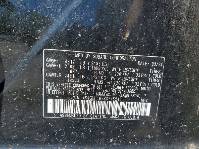 Aukcja sprzedaży 2024 Subaru Crosstrek, vin: 4S4GUHL62R3775246, numer aukcji: 51819676