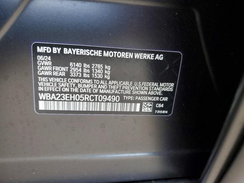 Продаж на аукціоні авто 2024 Bmw 740, vin: WBA23EH05RCT09490, номер лоту: 54883056