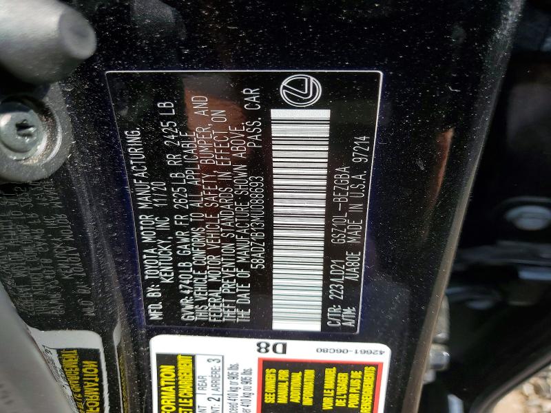 Aukcja sprzedaży 2021 Lexus Es 350, vin: 58ADZ1B13MU088693, numer aukcji: 54513956