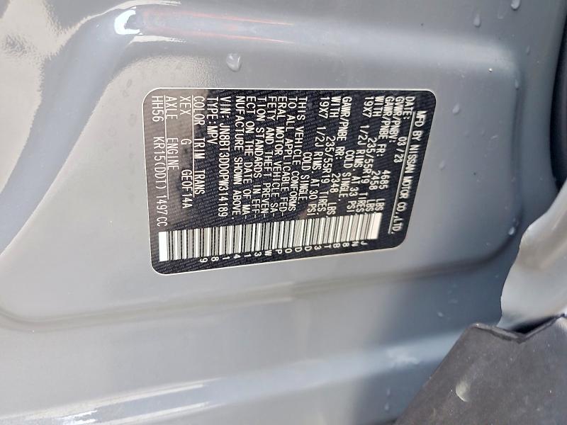 54789896 :رقم المزاد ، JN8BT3DD0PW314189 vin ، 2023 Nissan Rogue مزاد بيع
