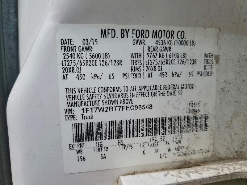 Aukcja sprzedaży 2015 Ford F250, vin: 1FT7W2BT7FEC96548, numer aukcji: 53309666