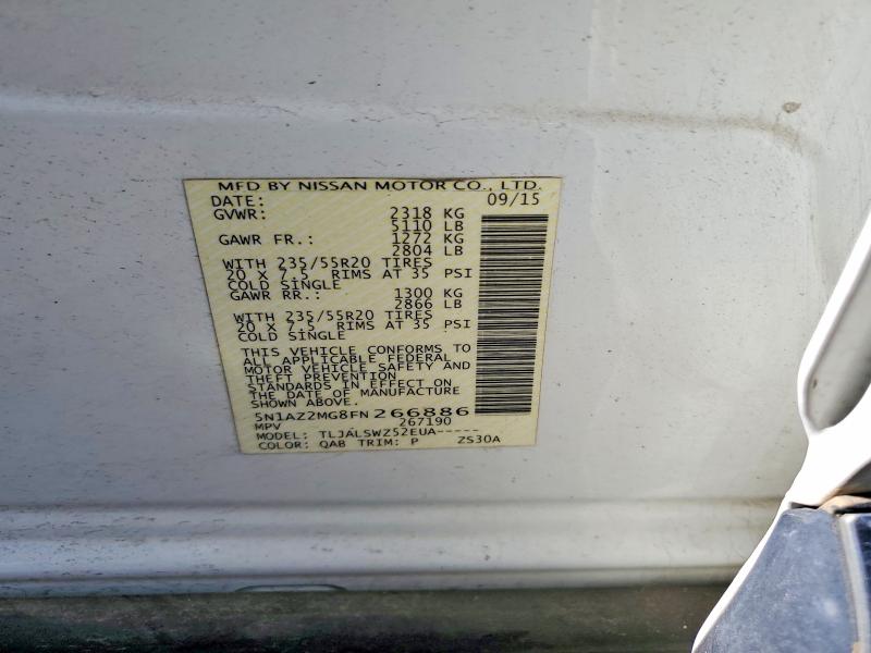 Aukcja sprzedaży 2015 Nissan Murano, vin: 5N1AZ2MG8FN266886, numer aukcji: 54702676