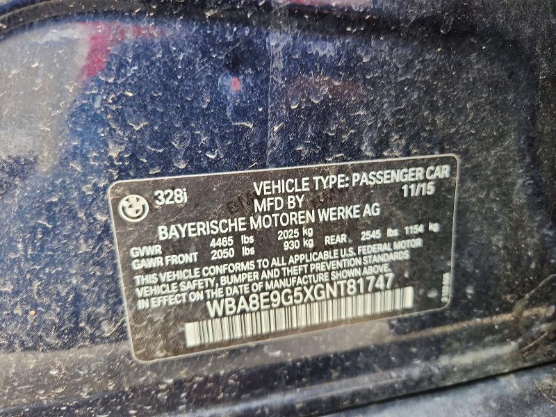 Продаж на аукціоні авто 2016 Bmw 328, vin: WBA8E9G5XGNT81747, номер лоту: 52694976