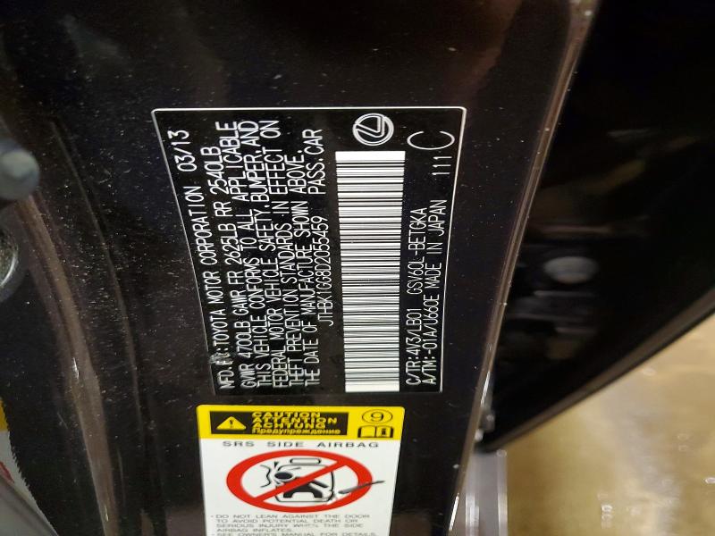 53036046 :رقم المزاد ، JTHBK1GG8D2055459 vin ، 2013 Lexus Es مزاد بيع
