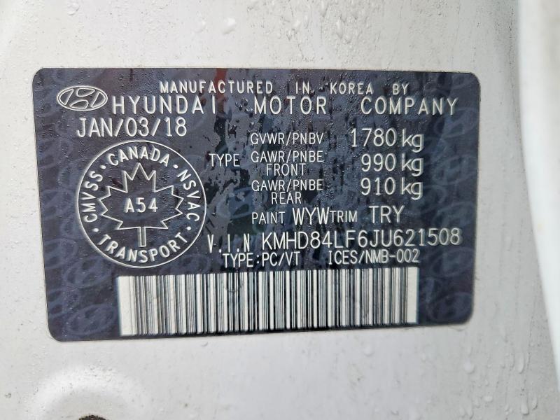 Продажа на аукционе авто 2018 Hyundai Elantra, vin: KMHD84LF6JU621508, номер лота: 53374396