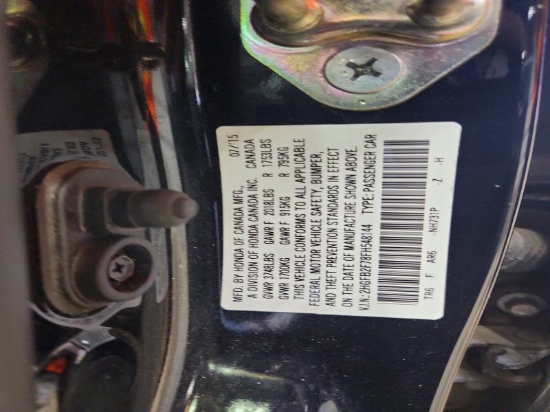 Aukcja sprzedaży 2015 Honda Civic, vin: 2HGFB2F78FH548144, numer aukcji: 54237876