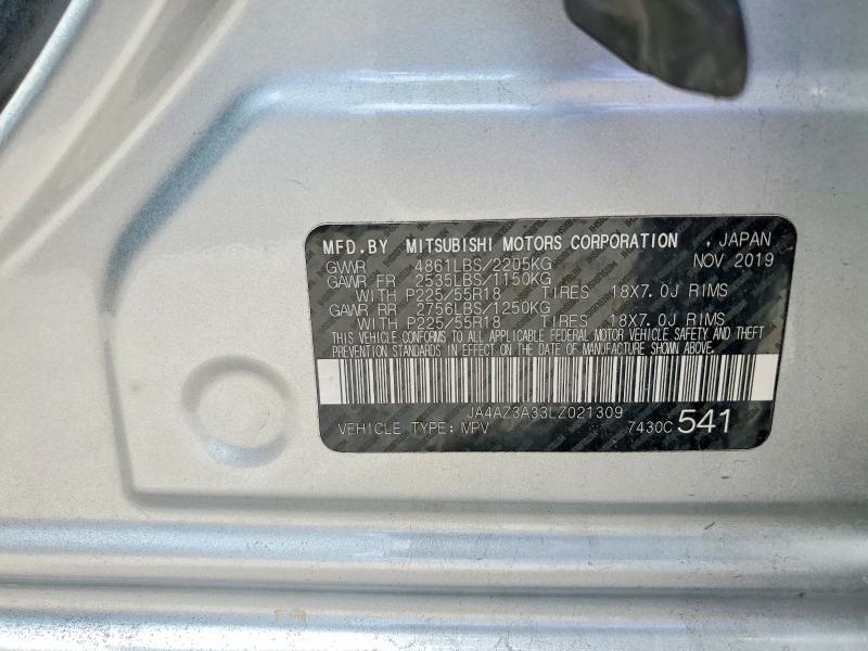 Aukcja sprzedaży 2020 Mitsubishi Outlander, vin: JA4AZ3A33LZ021309, numer aukcji: 54205526