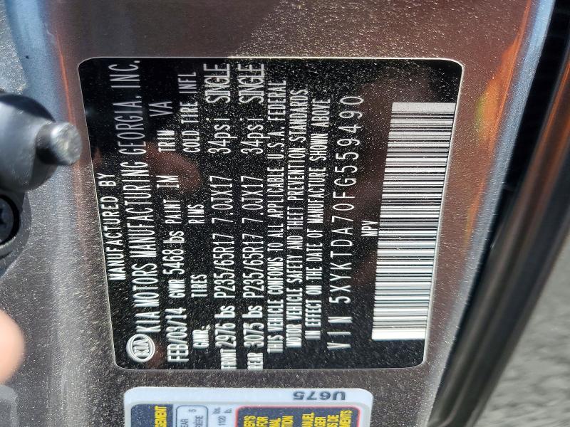 Aukcja sprzedaży 2015 Kia Sorento, vin: 5XYKTDA70FG559490, numer aukcji: 52457256