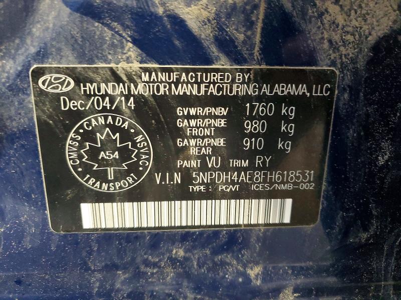 Продажа на аукционе авто 2015 Hyundai Elantra, vin: 5NPDH4AE8FH618531, номер лота: 55070106