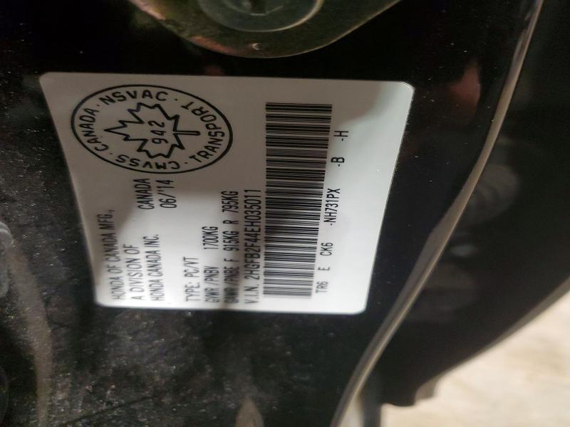 Aukcja sprzedaży 2014 Honda Civic, vin: 2HGFB2F44EH035011, numer aukcji: 52218806