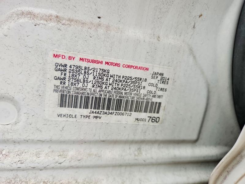 Продаж на аукціоні авто 2015 Mitsubishi Outlander, vin: JA4AZ3A34FZ006712, номер лоту: 54163906