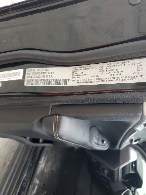 Продаж на аукціоні авто 2021 Jeep Grand Cherokee, vin: 1C4RJJBG8M8196829, номер лоту: 52784116