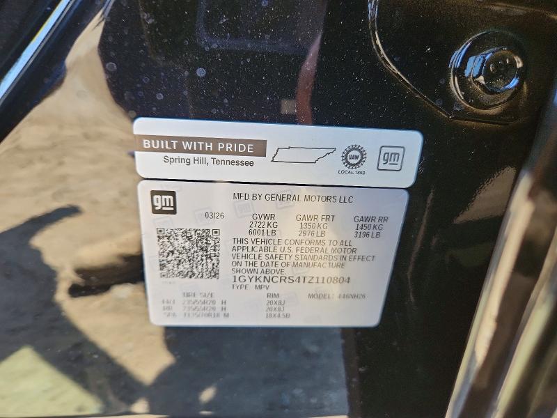 53119116 :رقم المزاد ، 1GYKNCRS4TZ110804 vin ، 2026 Cadillac Xt5 مزاد بيع