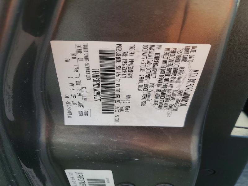 2010 Ford Focus მანქანა იყიდება აუქციონზე, vin: 1FAHP3FN2AW292077, აუქციონის ნომერი: 54656336