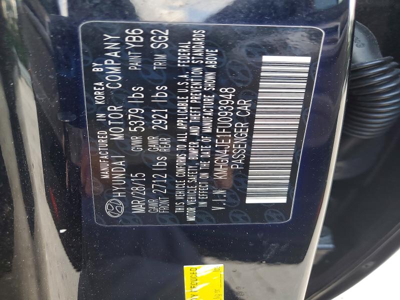 Aukcja sprzedaży 2015 Hyundai Genesis, vin: KMHGN4JE1FU093948, numer aukcji: 53555176