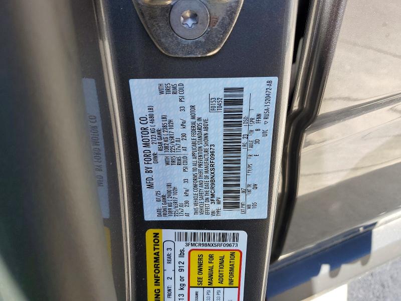 Продаж на аукціоні авто 2025 Ford Bronco Sport, vin: 3FMCR9BNXSRF09673, номер лоту: 52024466