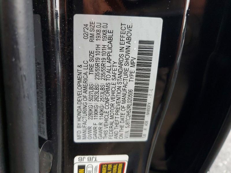 54439486 :رقم المزاد ، 5J8TC2H52RL020506 vin ، 2024 Acura Rdx مزاد بيع