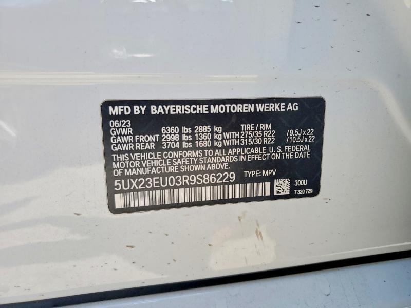 Aukcja sprzedaży 2024 Bmw X5, vin: 5UX23EU03R9S86229, numer aukcji: 52489016