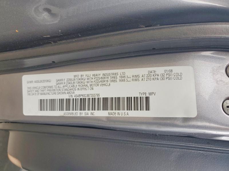 Aukcja sprzedaży 2008 Subaru Outback, vin: 4S4BP60C887353795, numer aukcji: 54188556