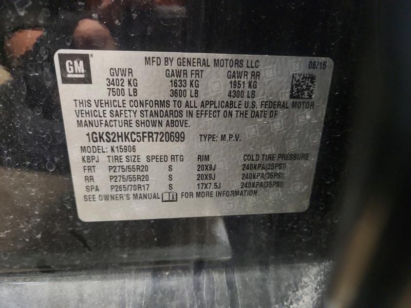 2015 Gmc Yukon Xl მანქანა იყიდება აუქციონზე, vin: 1GKS2HKC5FR720699, აუქციონის ნომერი: 51602736