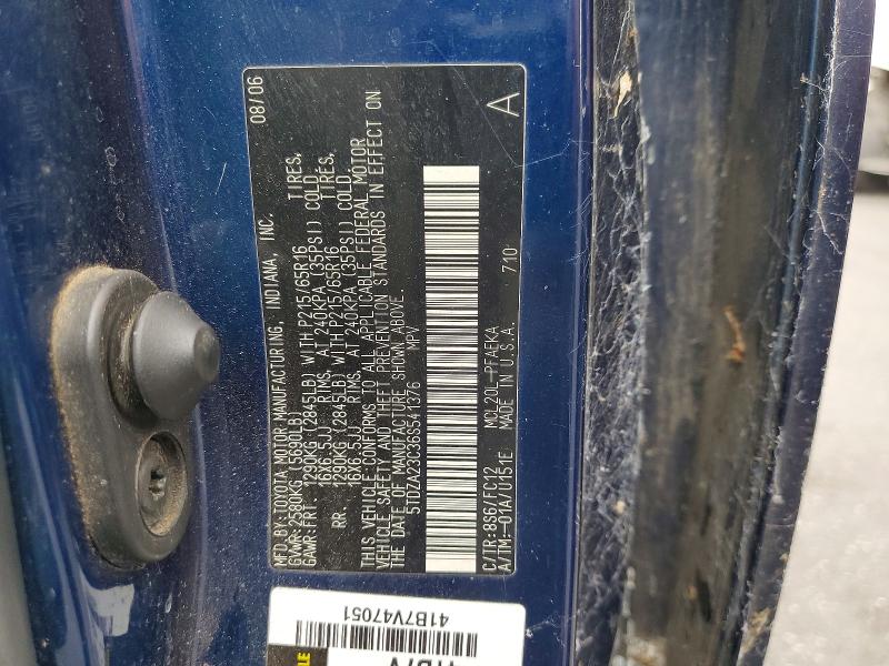 Aukcja sprzedaży 2006 Toyota Sienna, vin: 5TDZA23C36S541376, numer aukcji: 51402176