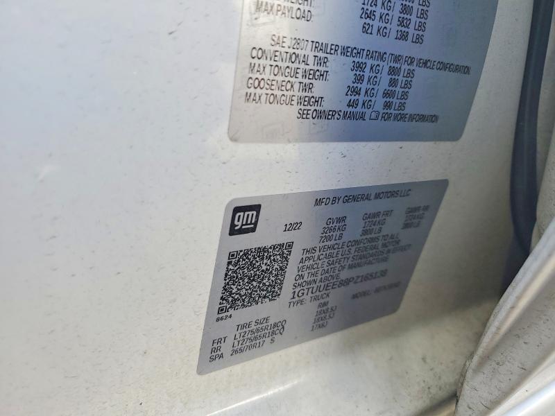 2023 Gmc Siera 1500 მანქანა იყიდება აუქციონზე, vin: 1GTUUEE88PZ165138, აუქციონის ნომერი: 51175576
