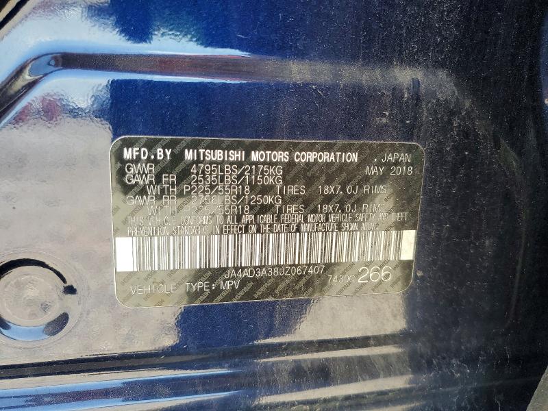 Aukcja sprzedaży 2018 Mitsubishi Outlander, vin: JA4AD3A38JZ067407, numer aukcji: 52961256