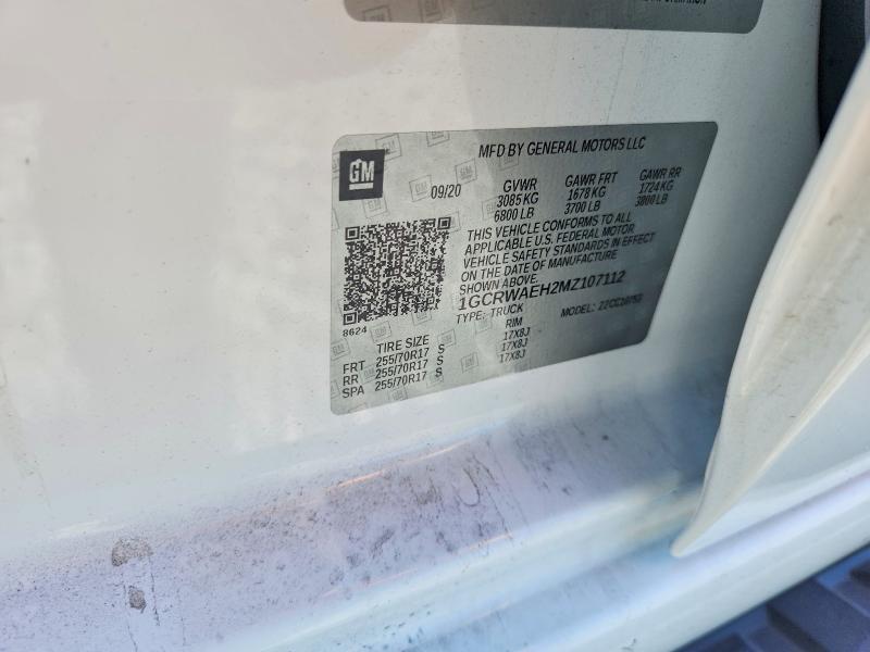 Продажа на аукционе авто 2021 Chevrolet Silverado, vin: 1GCRWAEH2MZ107112, номер лота: 53918766