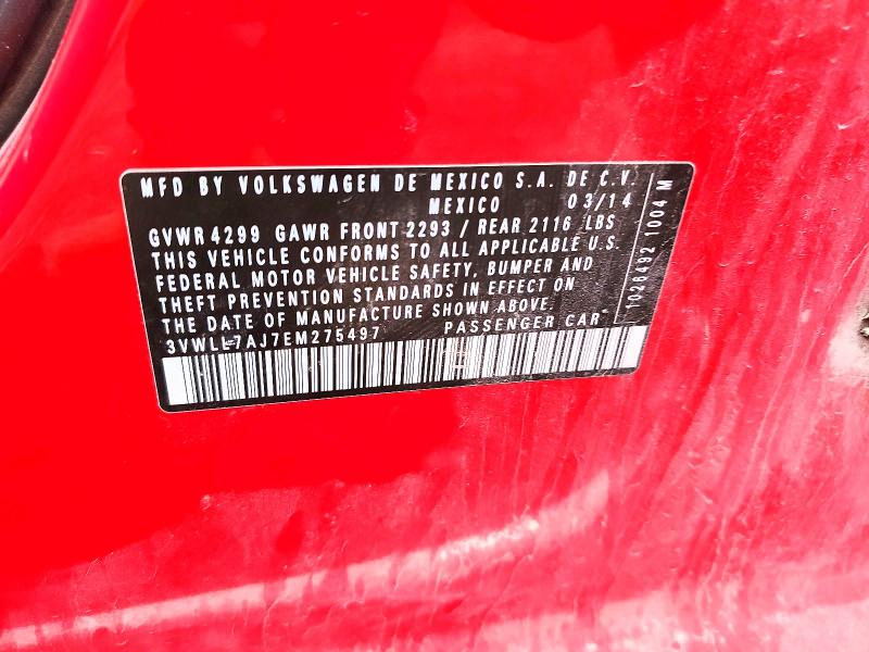 Продаж на аукціоні авто 2014 Volkswagen Jetta, vin: 3VWLL7AJ7EM275497, номер лоту: 52214386
