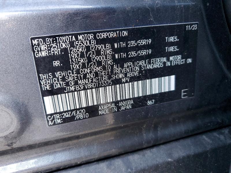 53321346 :رقم المزاد ، JTMFB3FV8RD173375 vin ، 2024 Toyota Rav4 Prime مزاد بيع