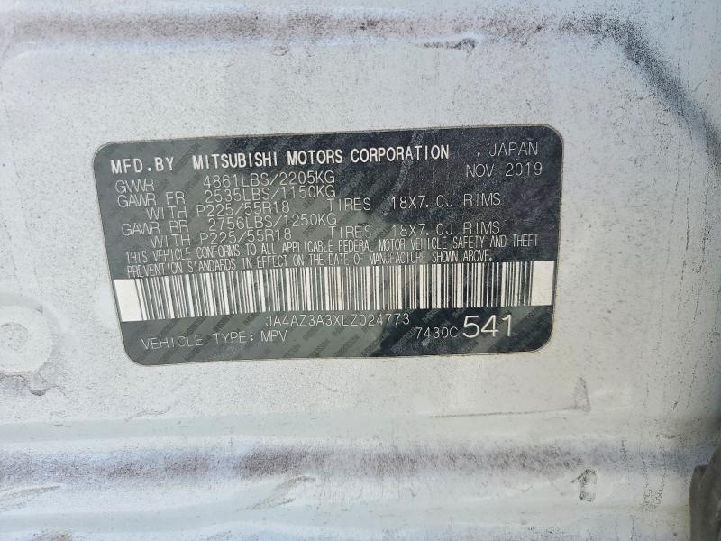 2020 Mitsubishi Outlander მანქანა იყიდება აუქციონზე, vin: JA4AZ3A3XLZ024773, აუქციონის ნომერი: 52693156