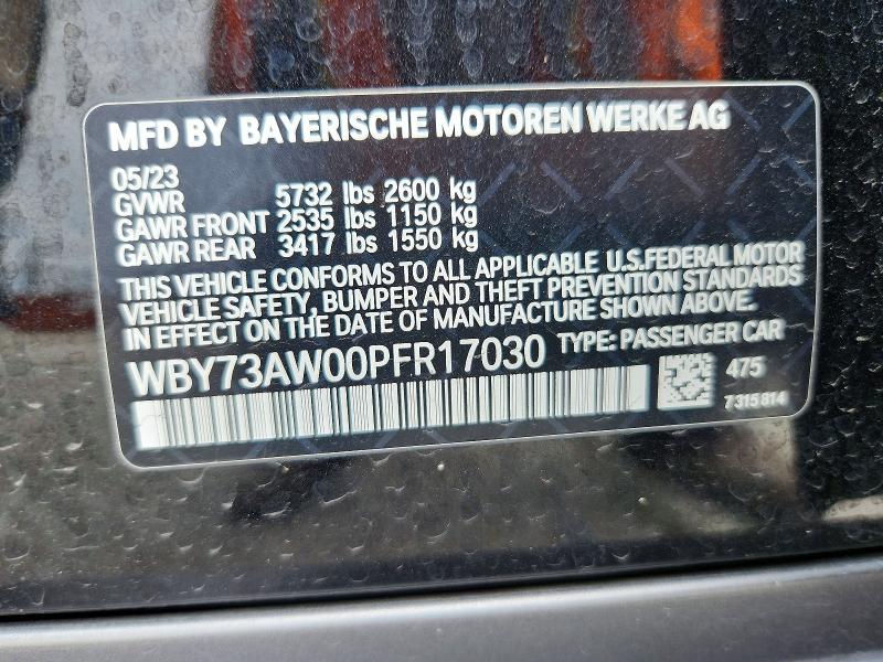 Aukcja sprzedaży 2023 Bmw I4, vin: WBY73AW00PFR17030, numer aukcji: 54288316
