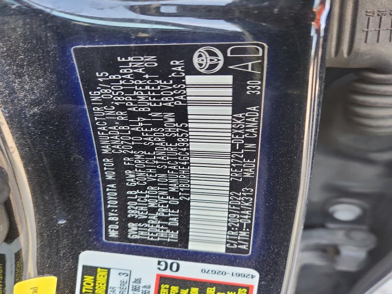 2016 Toyota Corolla მანქანა იყიდება აუქციონზე, vin: 2T1BURHE4GC498575, აუქციონის ნომერი: 52144736