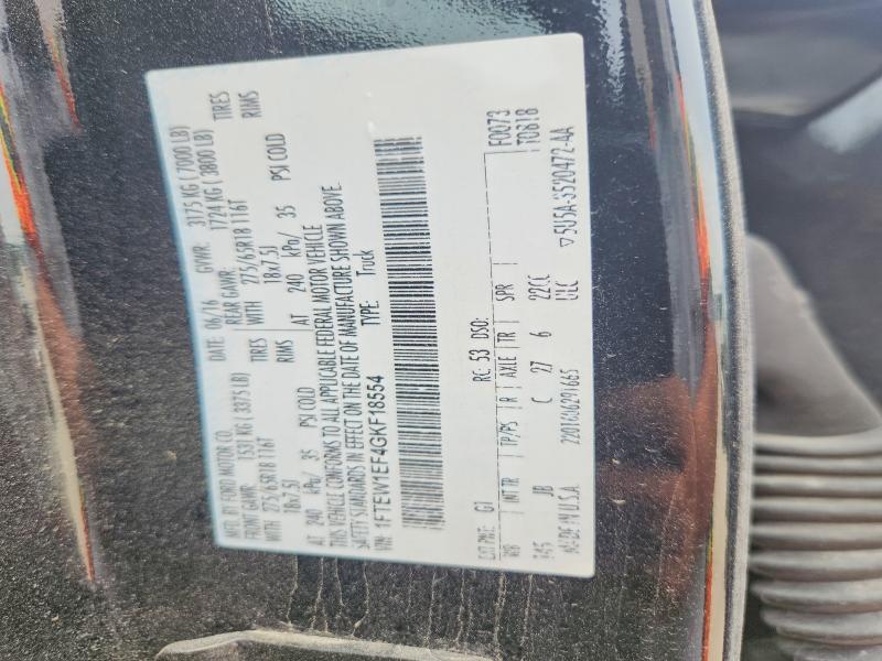 Aukcja sprzedaży 2016 Ford F150, vin: 1FTEW1EF4GKF18554, numer aukcji: 53816166
