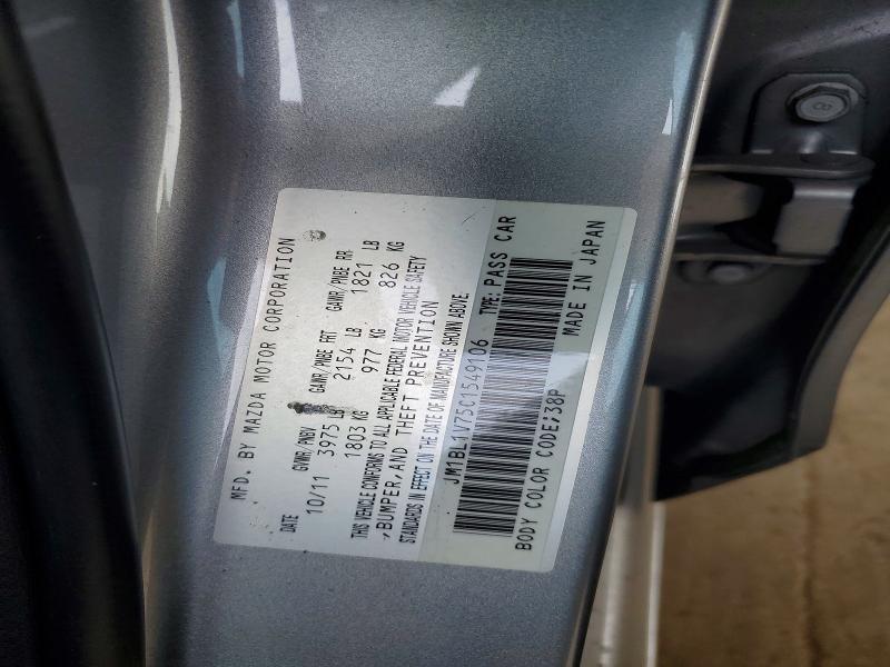 Aukcja sprzedaży 2012 Mazda 3, vin: JM1BL1V75C1549106, numer aukcji: 53453506