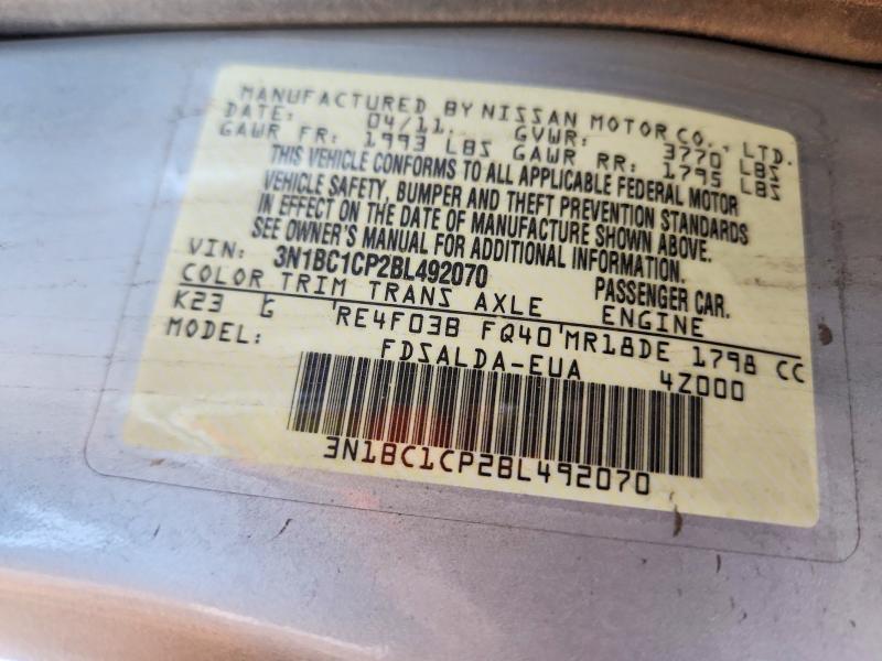Aukcja sprzedaży 2011 Nissan Versa, vin: 3N1BC1CP2BL492070, numer aukcji: 55616236